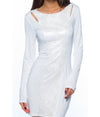 White Sequence Body Con Dress