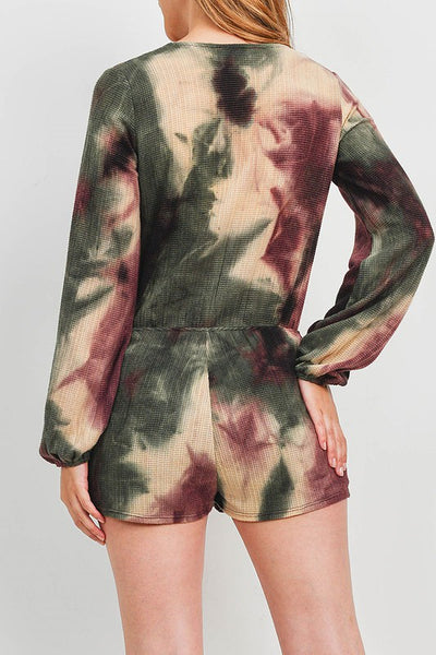 Olive Tie-Dye Romper