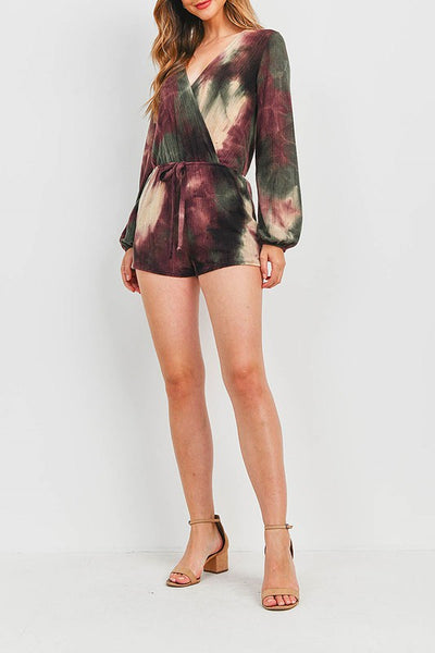 Olive Tie-Dye Romper