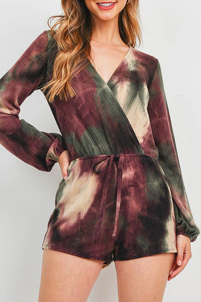 Olive Tie-Dye Romper