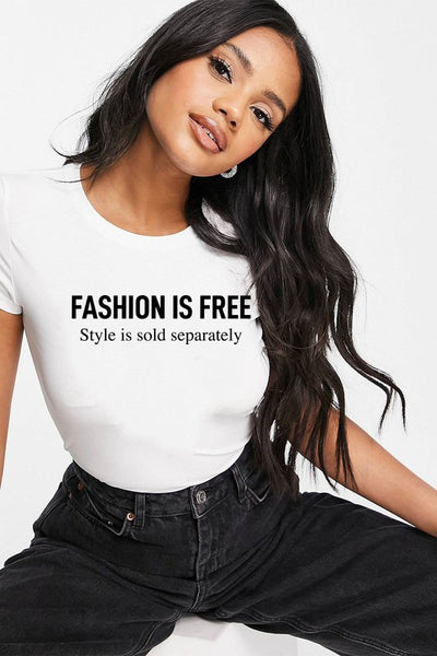 Fashion Is Free Black T-shirt