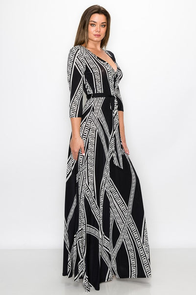 Venechia Maxi Dress ( BLACK/ IVORY )