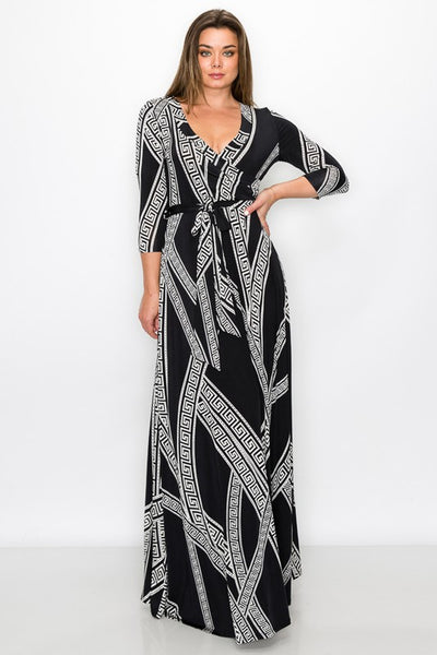 Venechia Maxi Dress ( BLACK/ IVORY )