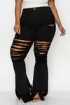 Black Bell Bottom Jeans Plus Size