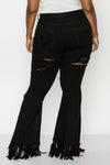 Black Bell Bottom Jeans Plus Size