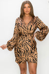 Plus Size Zebra Wrap dress