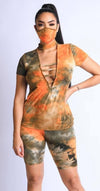 Orange Tie-Dye 3 Piece Biker Set