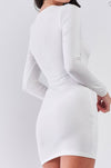 White Sequence Body Con Dress