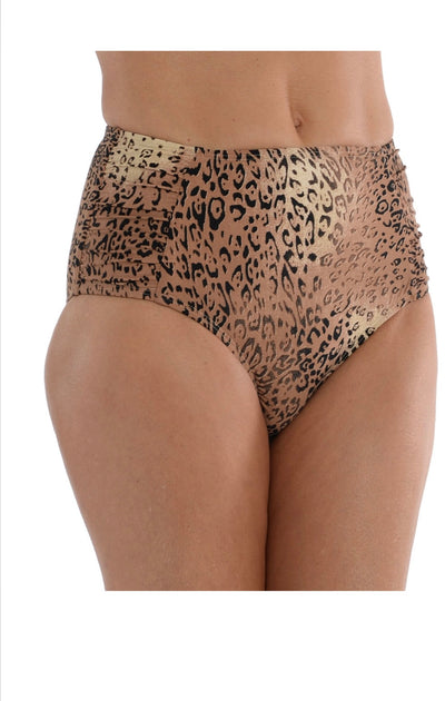 Golden Animal Print 2 Piece Swimsuit