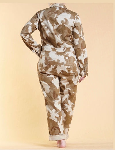 Plus Size Camo Jumpsuit