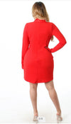 TRUE LOVE RED TUXEDO DRESS