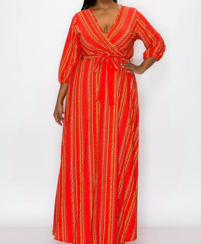 V Neck Maxi Dress