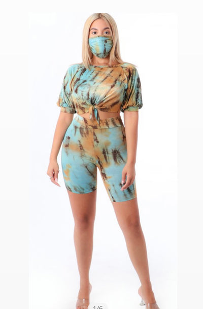 Camel Tie Dye Short Set