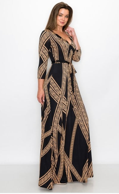 Venechia Maxi Dress ( BLACK/ IVORY )