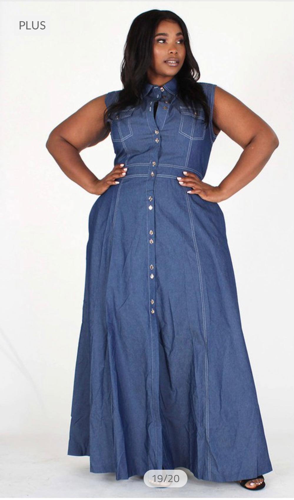 Buy Diesel women blue maxi denim dress for $329 online on SV77,  A114270HJAX01