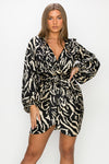 Plus Size Zebra Wrap dress