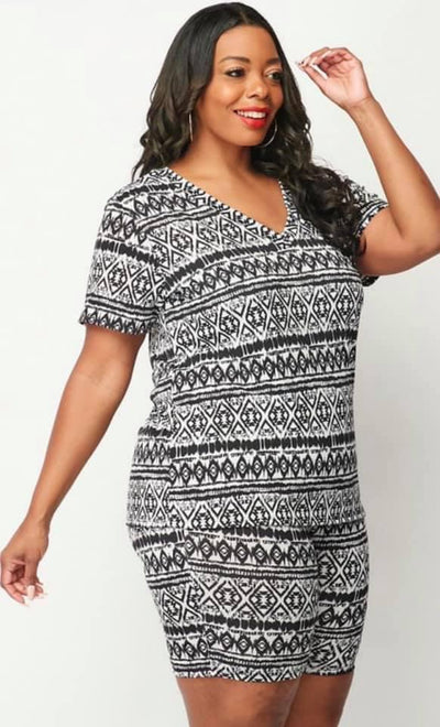 Plus Size Zebra Print Biker Set