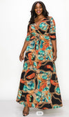 Peacock Plus Size Maxi Dress