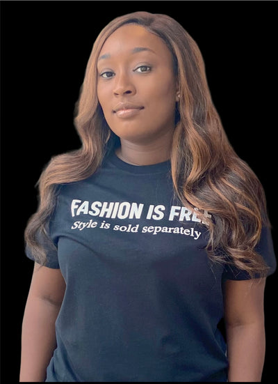 Fashion Is Free Black T-shirt