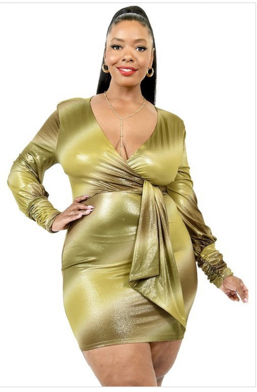 Yellow gold plus size on sale dress