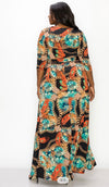 Peacock Plus Size Maxi Dress