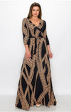 Venechia Maxi Dress ( BLACK/ IVORY )