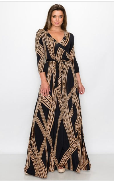 Venechia Maxi Dress ( BLACK/ IVORY )