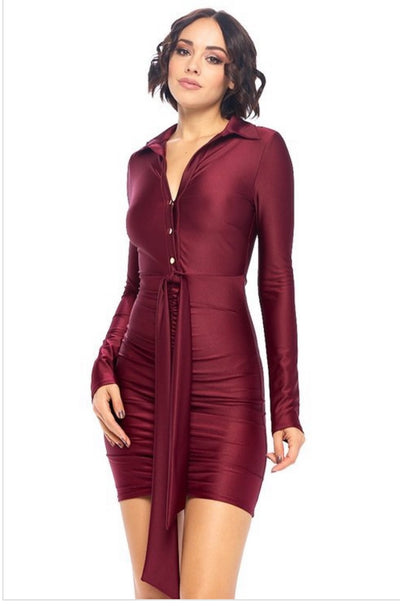 Look At Me Now Burgundy Dress